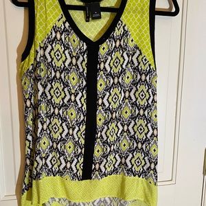 Mint Green and Black Print Top